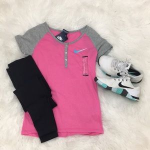 NWT pink and grey nike tee
